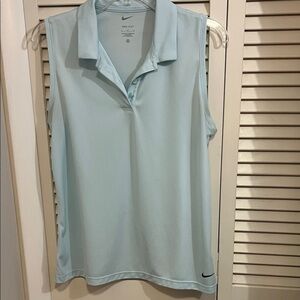 Nike Women's Sky Blue Sleeveless Golf/Tennis Collared Tank Top